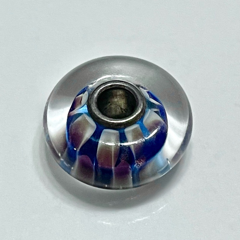 Authentic Trollbeads Unique Blue Flower Bead - Picture 2 of 3